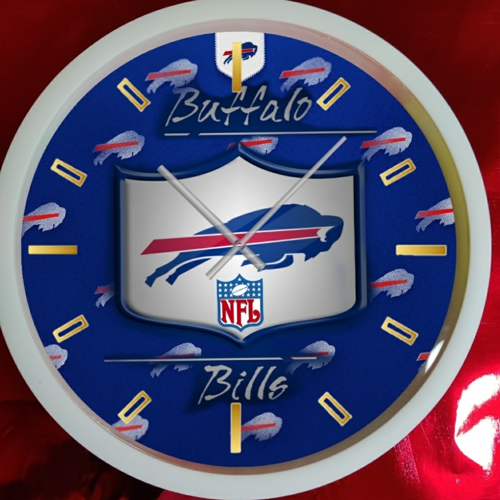 Buffalo Bills wall clock with led lights and remote